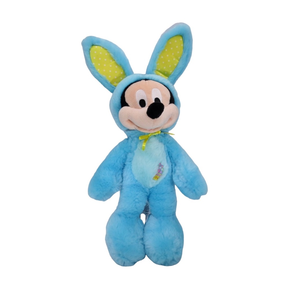 Disney Store Original Mickey Mouse Easter Bunny Rabbit Plush Blue 18”